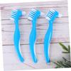 PartyKindom 9pcs Denture Brush Head Denture Cleaning Brush for False Teeth Plaque Removal Double-Sided Toothbrush view 2