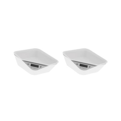 Paowsietiviity 2 set Digital Kitchen Pets Scale For New Born Puppy Or Small Kitty With Free Tray White
