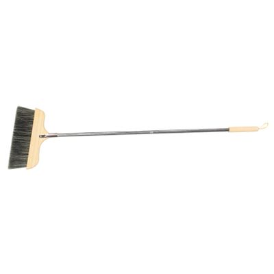 OUNONA Soft Bristle Household Broom with Long Stainless Steel Handle Wooden Bristle Floor Sweeping Brush for Indoor Cleaning Anti-static Carpet and Hard Floor Brush