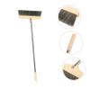 OUNONA Soft Bristle Household Broom with Long Stainless Steel Handle Wooden Bristle Floor Sweeping Brush for Indoor Cleaning Anti-static Carpet and Hard Floor Brush view 2