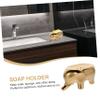 IMIKEYA Ceramic Elephant Soap Dish Drainer Self Draining Soap Holder Bathroom Supply view 3