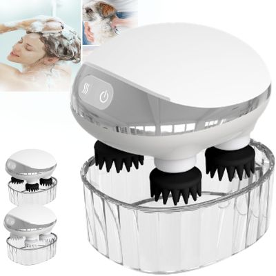 Amalfi - Scalp Massager, Amalfi Scalp Massager Hair Growth, Head Massager Scalp Stress Relax, Silicone Scalp Massager Handheld USB Charging Portable Waterproof (EMS Pulse Vibration)