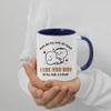 Anniversary Mug, Roses are Red, Foxes are Clever, I Like Your Butt, Valentine's Day Gift, Inside Coloured Coffee, Tea Mug. (Navy Blue) view 2