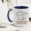 Anniversary Mug, Roses are Red, Foxes are Clever, I Like Your Butt, Valentine's Day Gift, Inside Coloured Coffee, Tea Mug. (Navy Blue) view 3