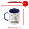 Anniversary Mug, Roses are Red, Foxes are Clever, I Like Your Butt, Valentine's Day Gift, Inside Coloured Coffee, Tea Mug. (Navy Blue) view 4