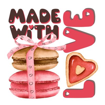 20 Napkins Food Baked with Love as Table Decoration Paper Napkins with Motif Also for Decoupage and Decoupage 33 x 33 cm