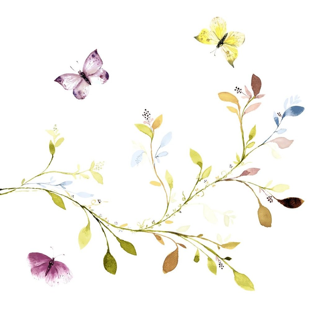 16 Embossed Napkins Flowers Butterflies on Colourful Leaves as Table Decoration Paper Napkins with Motif and Embossing Also for Decoupage and Decoupage 33 x 33 cm