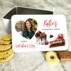 Fingerprint Designs Watercolour Photo Frame Valentine's Day Gift Personalised Cake Tin view 1