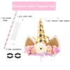 Nishine Rose Floral Unicorn Cake Topper Birthday Party Cake Decoration (Gold&Ivory) view 2