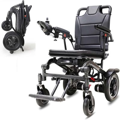 2024 New Electric Wheelchairs for Adults, Super Lightweight Foldable Motorized Power Wheelchairs with Flip-Back Armrest and Swing-Away Footrest, for Travel and All Terrain Use, Maximum Load 265 LBS (