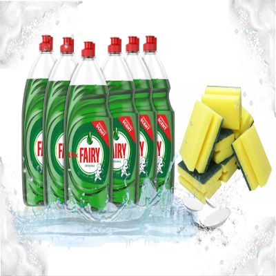 Fairy Original Washing Liquid Bulk Pack Of 10x320ml + 8 Pack Sponge Scourer Sucasa