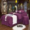 4-Piece Microfiber Massage Table Sheet Set, Solid Color Massage Table Skirt Breathable Massage Table Sheet Sets Beauty Bed Cover Breathable Massage Beds Skirt (Grey Round head 190x70cm) (Purple Roun view 1