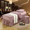 5-piece Flannel Massage Table Sheet Set,Solid Color Living Room Beauty Bed Cover Reusable Bed Skirt Sheet For Body Physiotherapy Massage-Grey 190x80cm(75x31inch) (Green a) (Color 180x60cm(71x24inch) view 1