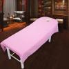 KARFRI Pure Color Cotton Beauty Bed Cover With Face Hole Spa Treatment Massage Sheet Set Soft Beauty Bedsheet Massage Table Sheet (F 80x190cm) (I 120x190cm) view 1