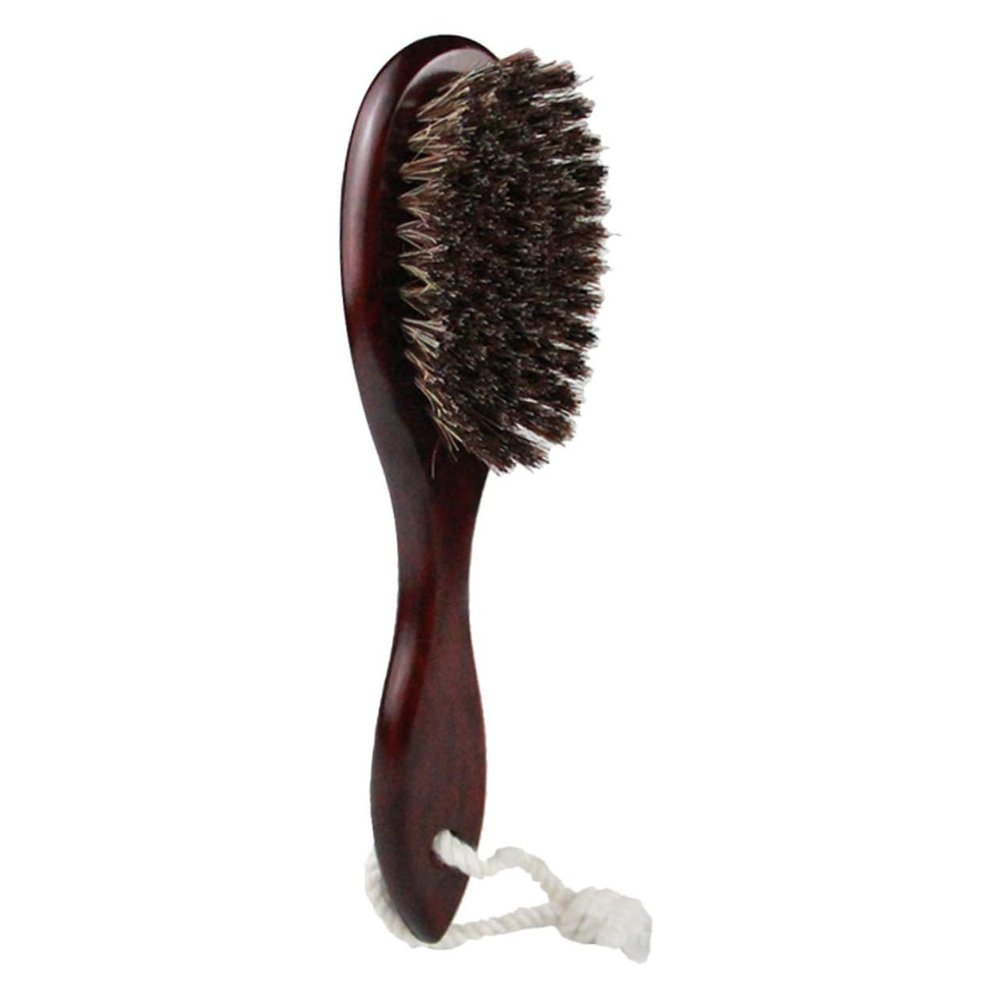 Didiseaon Clean Broken Hair Brush Beard Brush Curved Handle Wool for Mustache and Shaving Men Face Clean for Household Barber Shop Use