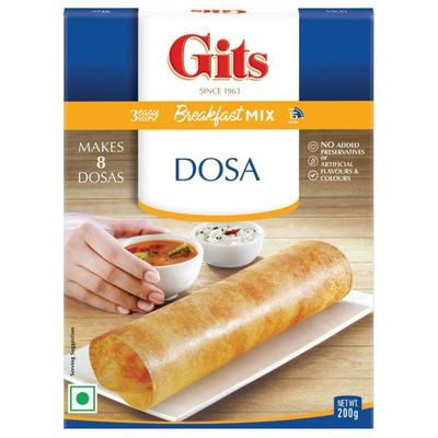 Gits Dosa | Idli | Upma | Vada | Medu Vada | Uttappam | Dokla | Sambhar | Packora | Handvo | Snacks | Ready Mix (Pack of 3, Gits Dosa Mix 200g)