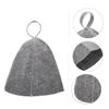 Kisangel Sauna Hat and Gloves Set Felt Mat for Men and Women, Reusable Bath and Steam Room Accessories, Grey Thermal Protective Sauna Cap and Hand Cover for Spa and Hot Tub Use view 4