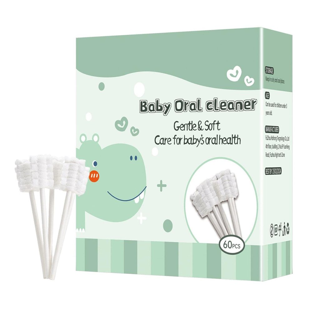 Baby Toothbrush | 60/120 Pack Baby Oral Cleaner | Dispo-Sable Soft Gauze Infan-t Toothbrush Clean Baby Mouth | Baby Tongue Cleaner, Tongue and Gum Cleaner, Oral Care and Cleaning for Baby