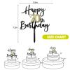 CC TOWN Happy 70th Birthday Cake Toppers, Double Sided Black & Mirrored Gold Acrylic Cake Decorations,70 Anniversary/Birthday Cake Topper Party Decoration (70th) view 2