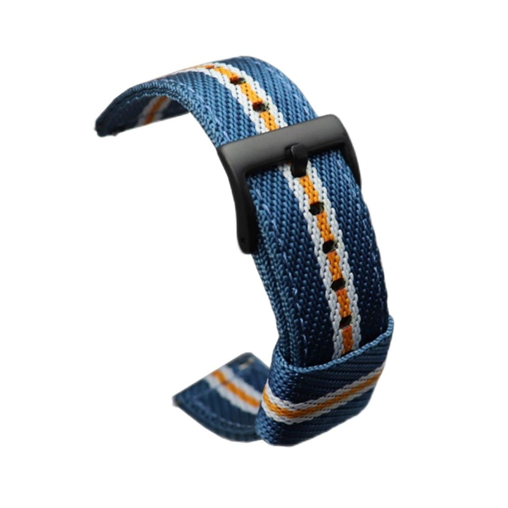 20mm 22mm Nylon Braided Strap Quick Release Bracelet Compatible With Samsung Galaxy Watch Compatible With Huawei Watch GT Wrist Band (Color : Blue white yellow, Size : 20mm Width)