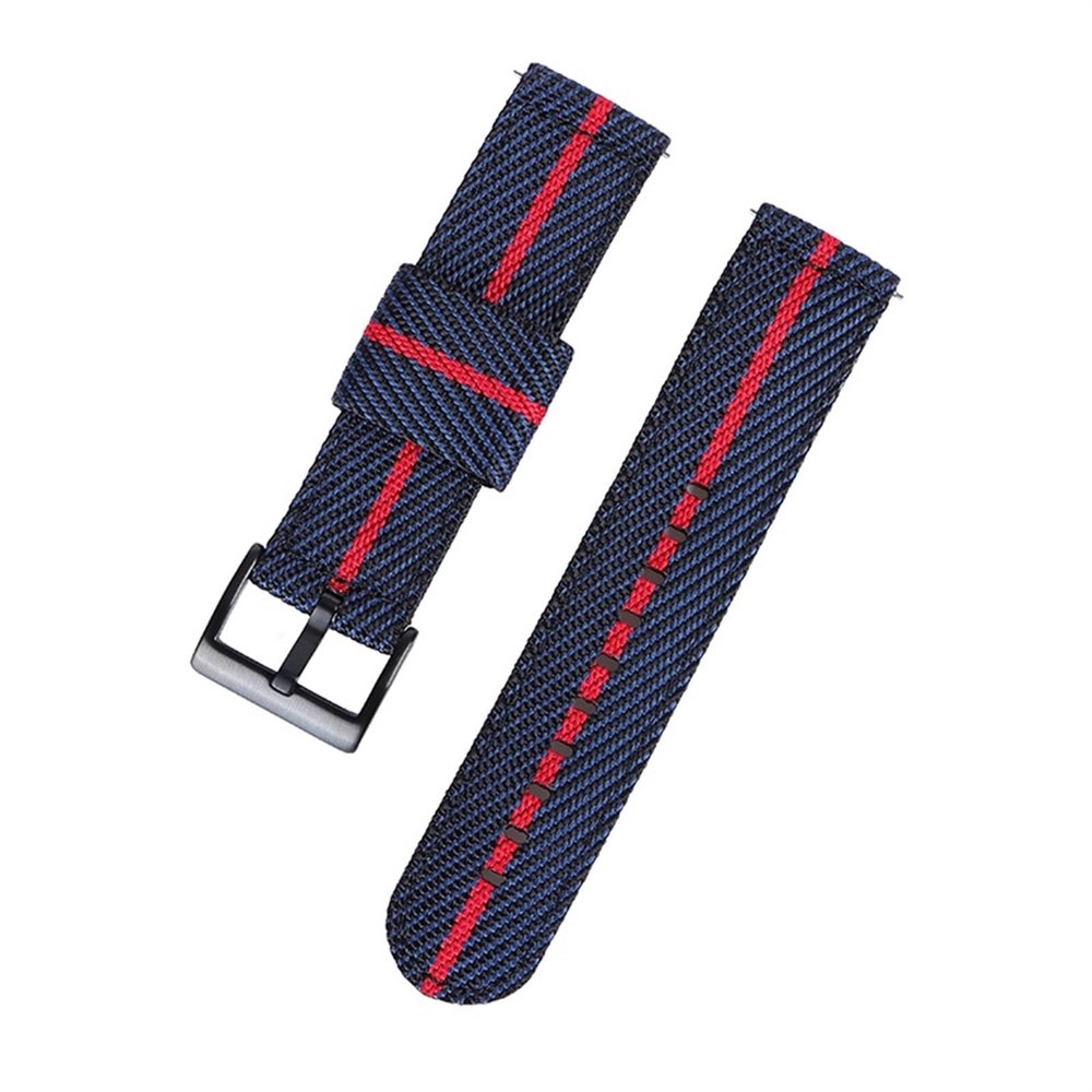 20mm 22mm Nylon Braided Strap Quick Release Bracelet Compatible With Samsung Galaxy Watch Compatible With Huawei Watch GT Wrist Band (Color : Darkblue red, Size : 22mm Width)