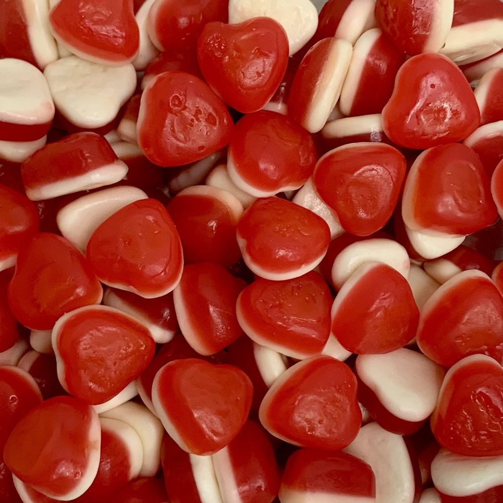 Red Gummy Hearts Retail Sweet Shop Jar (Large) by The Gourmet Sweet Company