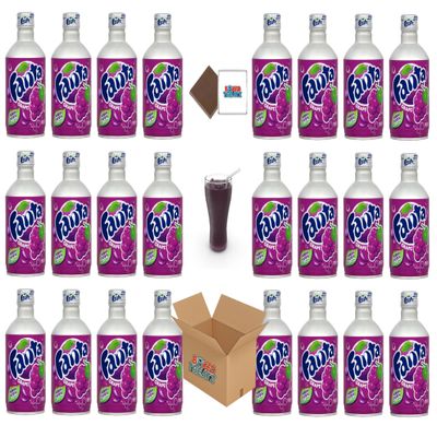 Japanese Metal Bottle - Coke Regular, Fanta Grape & White Peach (24x300ml) Lidded Canned Bottles Boxed Treatz