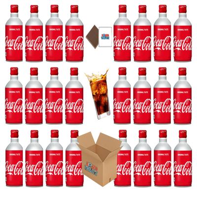 Japanese Metal Bottle - Coke Regular, Faanta Grape & White Peach (24x300ml) Lidded Canned Bottles Boxed Treatz