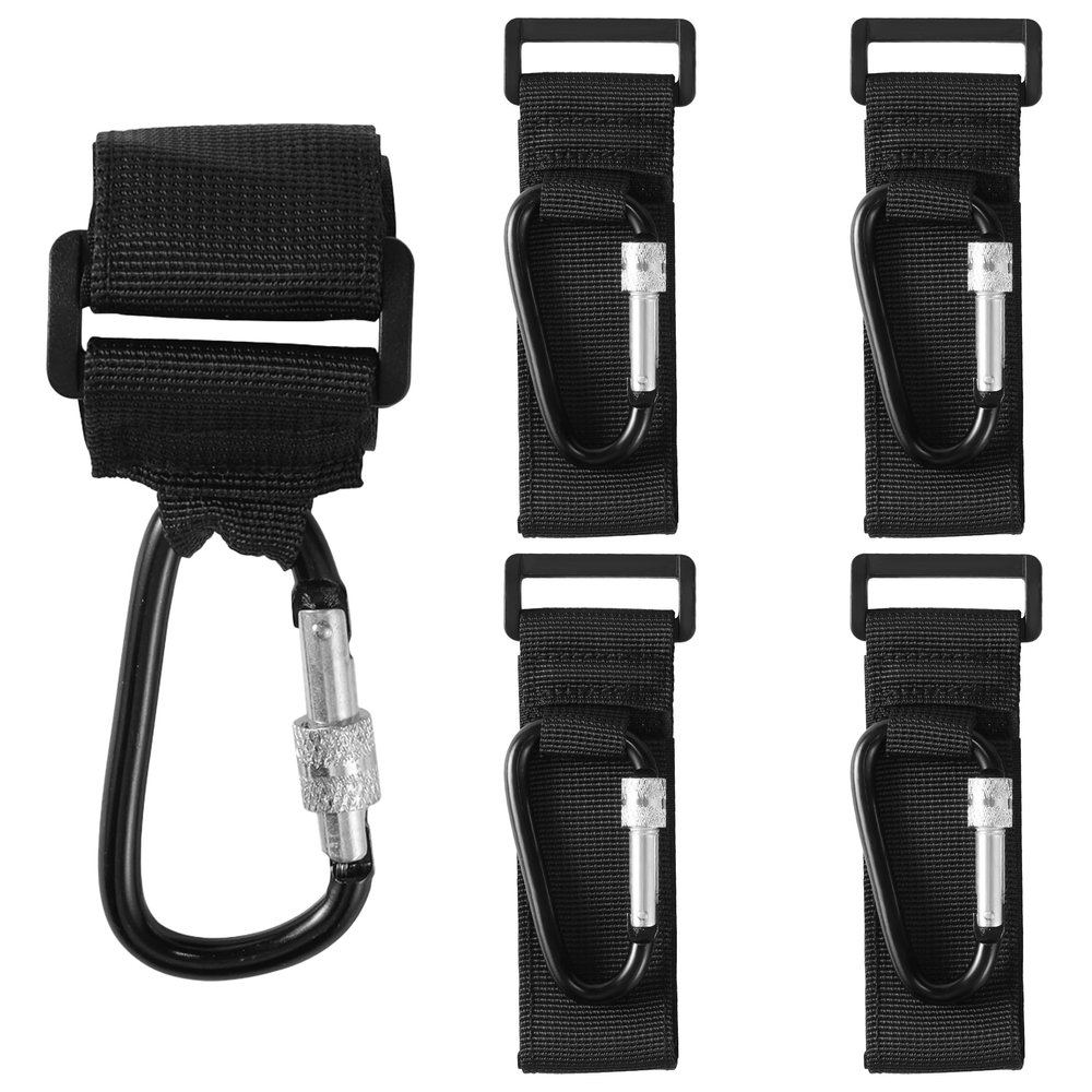 LIGHUFEIC 4 Pcs Walker Hook Hanging,Versatile Anti-Fall Off Stroller Hooks for Hanging Diaper Bags Walker Rollator Crutches Wheelchair, Purses, and Shopping, Hang It Anywhere You Need It(Black)