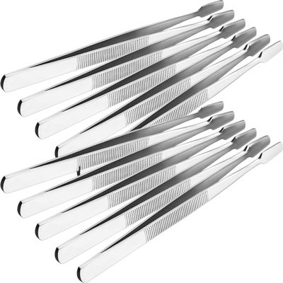 Angoily Long Tweezers Philately Tweezers 10 Pieces Stainless Steel 11Cm Ergonomic Design Firm Grip Use