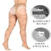 BANANALU 20 Denier Mesh Pattern Sexy Open Crotch Tights Cutout, Daino/Nero, L view 3
