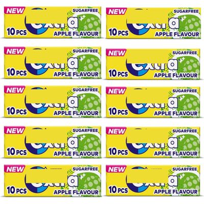 10 x packs Ex Apple Flavour Sugar Free Chewing Gum 14g x 10 Multipack