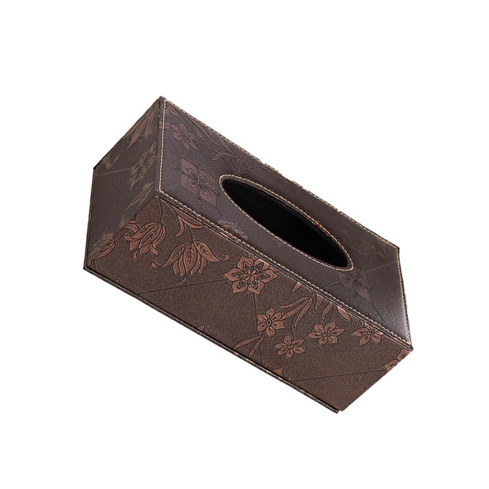 Allayu Exquisite Craft PU Tissues Box for Home Office Car Durable and Elegant Tissues Case Box Leather Car Tissues Box Bedroom, Type A, L