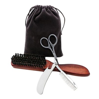 POPETPOP 2sets Beard Care Set Beard Comb and Moustache Trimmer for Mens Kit for Scrubber and Men Grooming Set Use