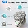 Electric Razor for Men, 6 in 1 4D Head Shavers for Bald Men, Upgraded 9 Floating Heads Rechargeable Waterproof Wet Dry Bald Head Shavers for Men view 2