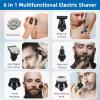 Electric Razor for Men, 6 in 1 4D Head Shavers for Bald Men, Upgraded 9 Floating Heads Rechargeable Waterproof Wet Dry Bald Head Shavers for Men view 4