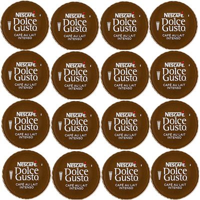 Buy 10,20,30,50,80 & 100 Compatible with Dolce Gusto Coffee pods : Cafe Au Lait Intenso - SOLD LOOSE