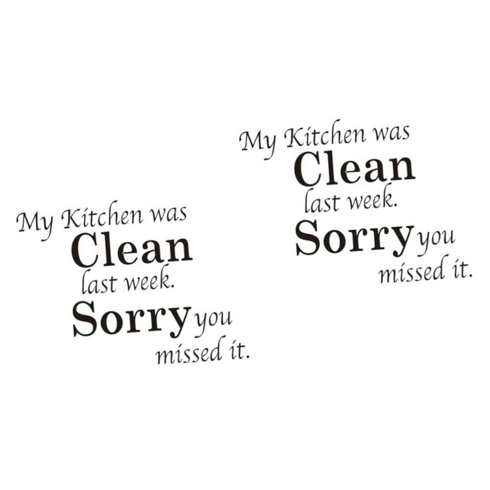 jojofuny 2pcs DIY Removable Vinyl Kitchen Wall Sticker Decal Tile Stickers for Kitchen Decor