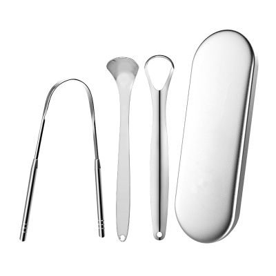 3Pcs Durable Tongue Cleaner Scraper Set Oral Hygiene Health Stainless Steel Tongue Cleaner Kit Fresh Breath Reusable Tongue Scrapers for Tongue Care
