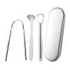 3Pcs Durable Tongue Cleaner Scraper Set Oral Hygiene Health Stainless Steel Tongue Cleaner Kit Fresh Breath Reusable Tongue Scrapers for Tongue Care view 1