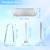 3Pcs Durable Tongue Cleaner Scraper Set Oral Hygiene Health Stainless Steel Tongue Cleaner Kit Fresh Breath Reusable Tongue Scrapers for Tongue Care view 2