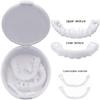 Dazzluxe Upper & Lower Teeth Veneers, 2 Pairs Simulation Braces Snap on Veneers Teeth Smile Fake Teeth Cover Perfect Tooth Whitening False Teeth One Size Temporary Dentures view 4
