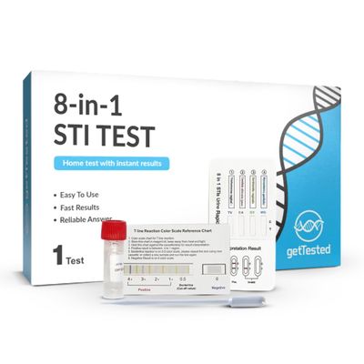 GetTested 8in1 STI Test Kit  atHome STD Screening for Chlamydia, Gonorrhoea, Mycoplasma, Ureaplasma, Candida, Trichomonas & Gardnerella  Private Results in 15Minutes