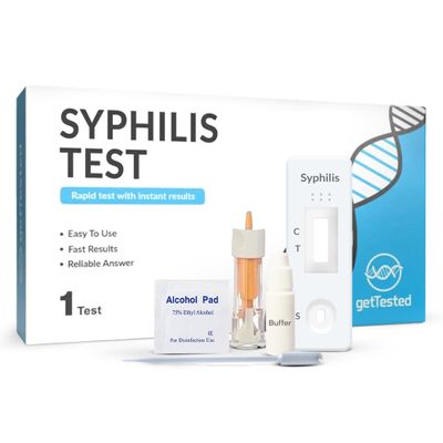 GetTested Syphilis Test Kit Syphilis Rapid Test Accurate at-Home Detection 10-Minute Results Private and Easy Finger-Prick Blood Sample Lab Certified