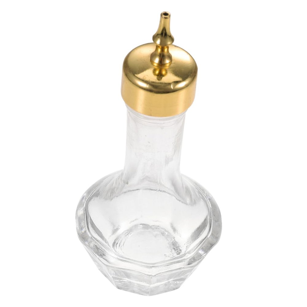 GOOHOCHY Glass Bitters Bottle 50ml with Stopper Golden Leak Proof