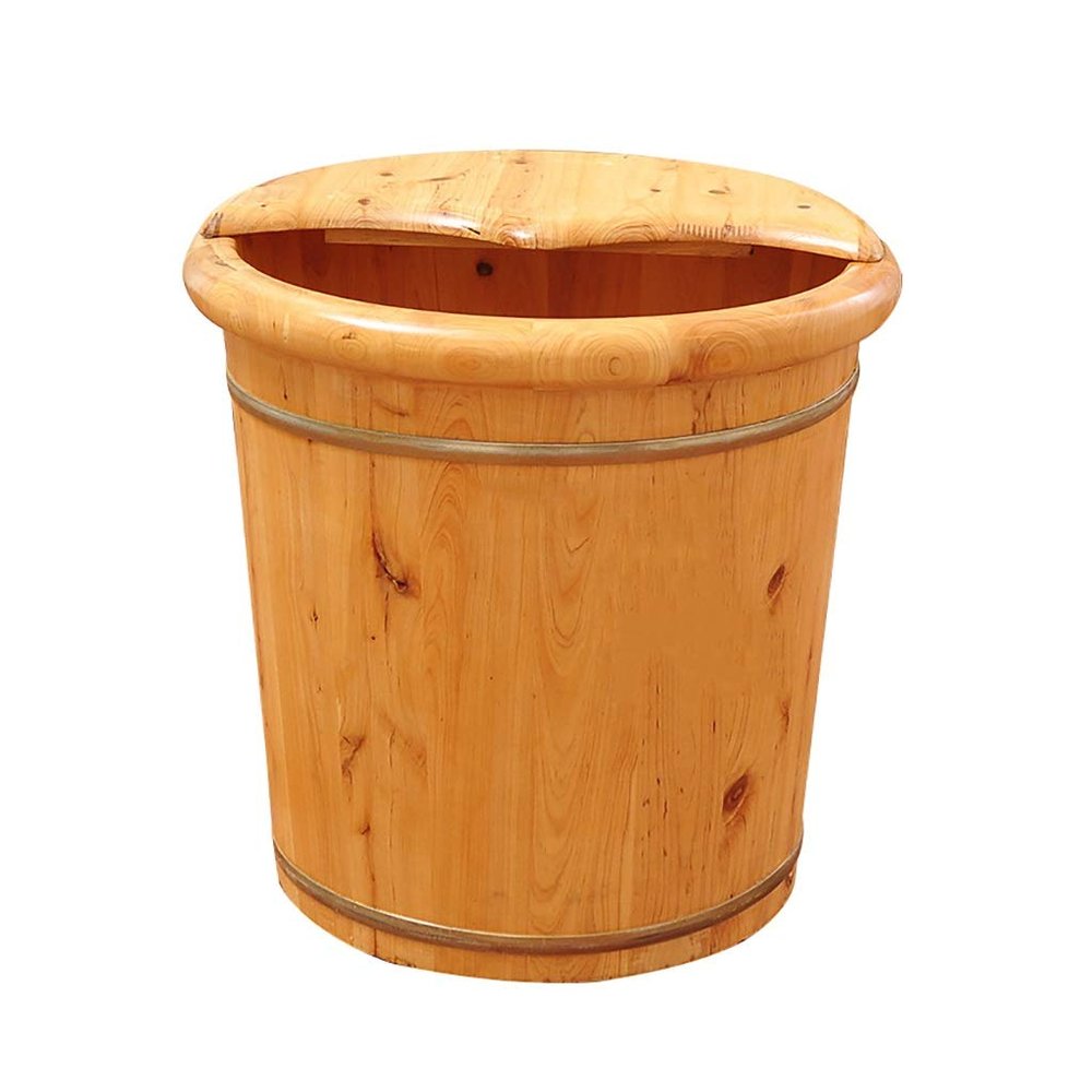 KSTUFF Foot Barrel,Massage Wood Bath Bucket,Handmade,footbaths Smooth Surface,Bathroom Accessories Present vision