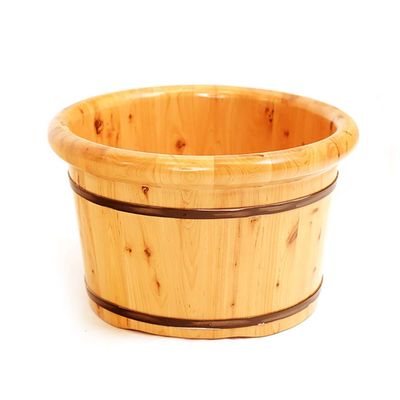 KSTUFF Sauna Wooden Bucket,Spa, Sauna,Soak,Handmade Massage Bucket Foot Bath,Foot Spa Wash Bucket Feet Bath Basin Tub (Color : B) Present vision