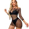 V-Ting Sexy lingerie fishnet underwear mini dress underwear women for set sexy for women bodystocking catsuit ouvert sexy mini skirt fishnet dress women erotic set, Black, S-L, Black/White, S/L view 1