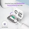ELMWAY STB-021 UV Toothbrush Sanitizer Case  Compact UVC Sterilizer with Fan, USB Rechargeable Travel Toothbrush Cover for Daily Manual & Electric Toothbrushes  White view 3