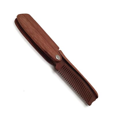 Beavorty Wooden Comb Folding Set for Men Natural Hair Brush Travel Comb Design for Beard Grooming and Fine Hair Care